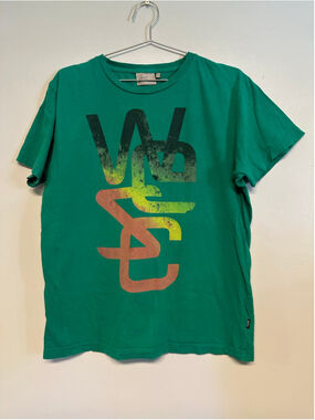 WeSC Short Sleeve Graphic Tee, Size Large, Green and Yellow 100% Cotton
